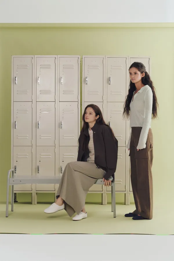 Lois long skirt (khaki beige)