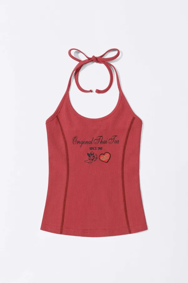 [Sculptor X Cha Tra Mue] Heavenly Thai Tee Sleeveless Red