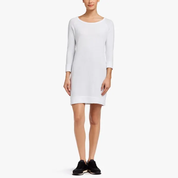 Raglan Sweatshirt Dress - White