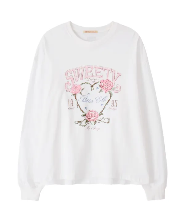Rose Petal Long Sleeve-Ivory