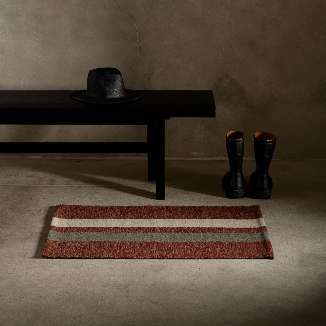 제임스펄스 Double Stripe Entry Mat - Wine/Flint/Oyster 상품 이미지 1
