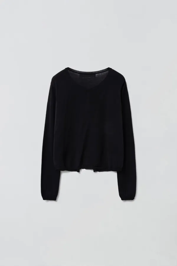 [05.28 순차발송] SHEER FRILL CARDIGAN_BLACK