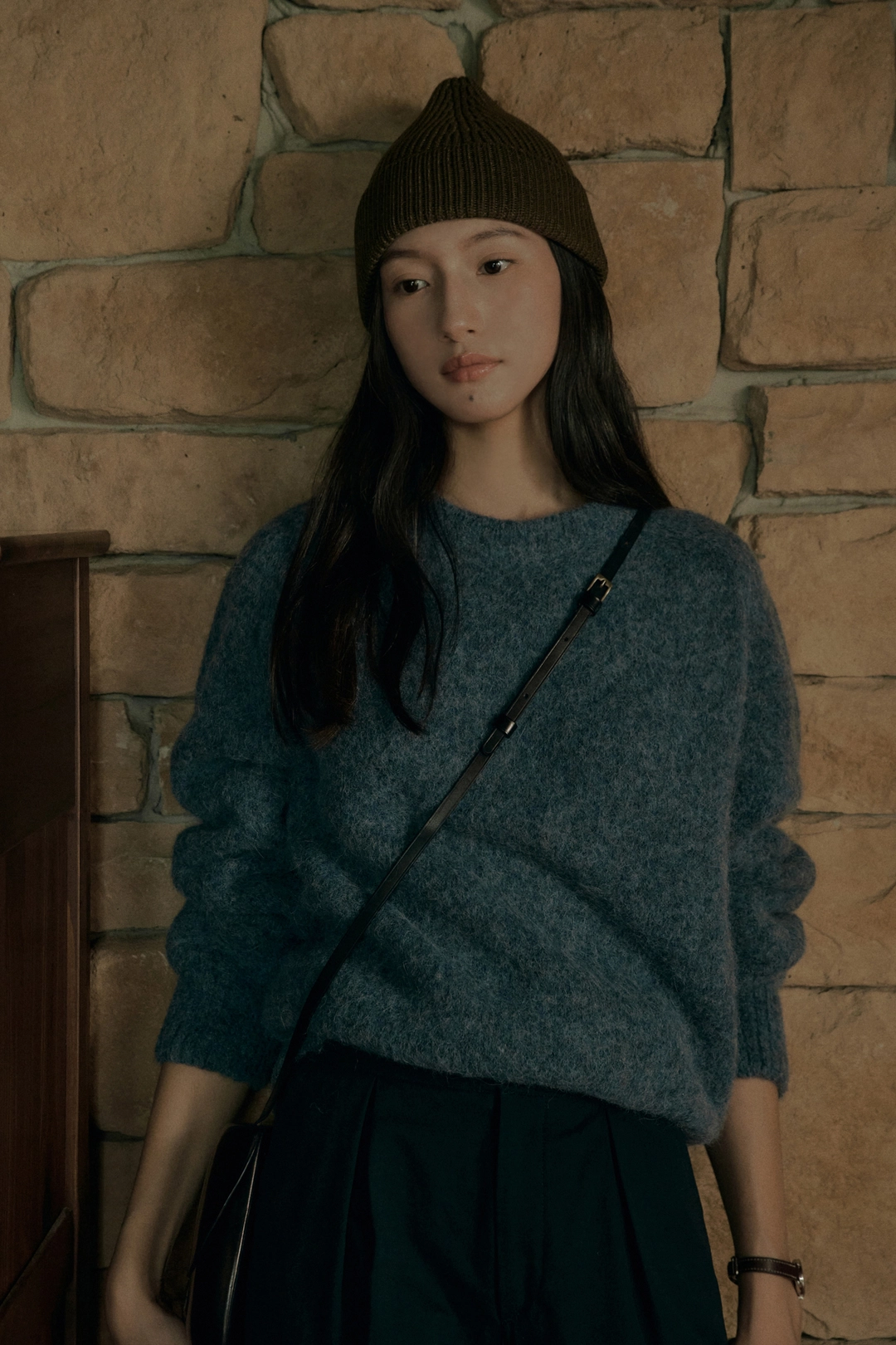 세이지먼트 ALEPH ALPACA ROUND KNIT_BLUE 상품 이미지 2