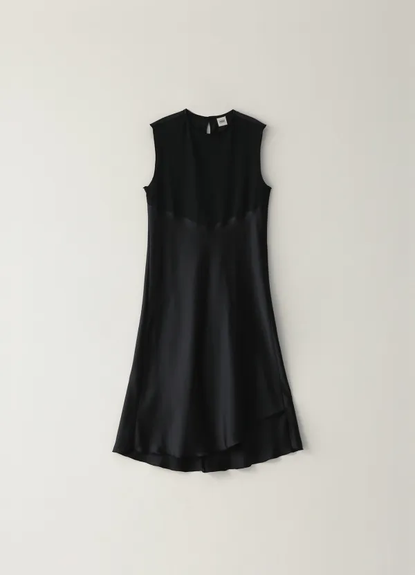 3RD / Satin Sleeveless Dress - Black
