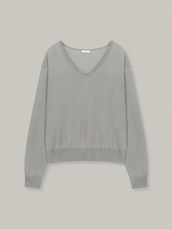 soft essential v-neck knit (gray)