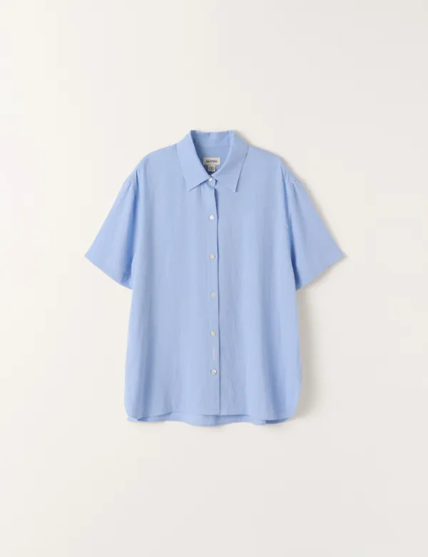 Amanda Linen Shirt (Sky Blue)