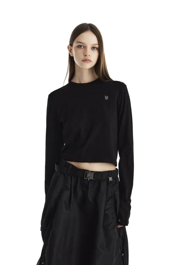 Metal Cut Point Long Sleeve [ Black ]