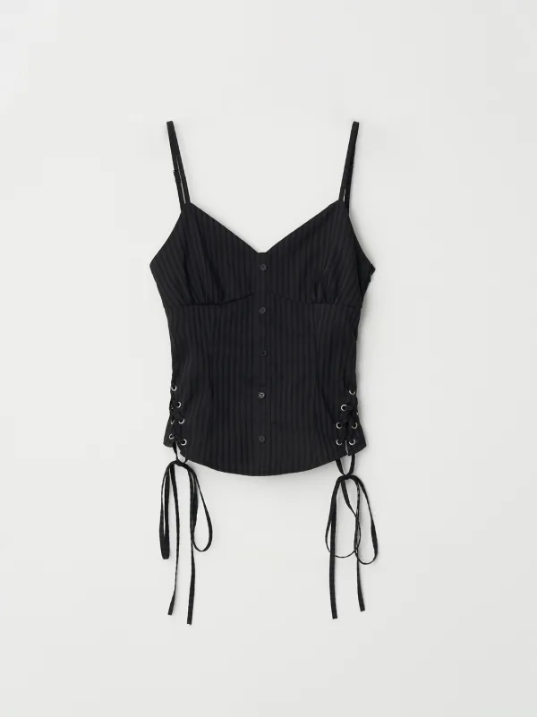 Smocked Corset Blouse (Black)
