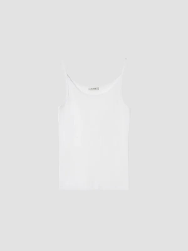 ESSENTIAL COTTON SLEEVELESS TOP_WHITE_OE2C2MSV70WHA