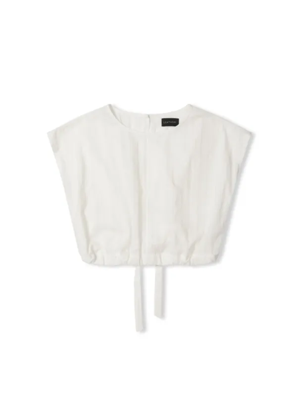 레이스 캡 슬리브 탑 [WHITE]