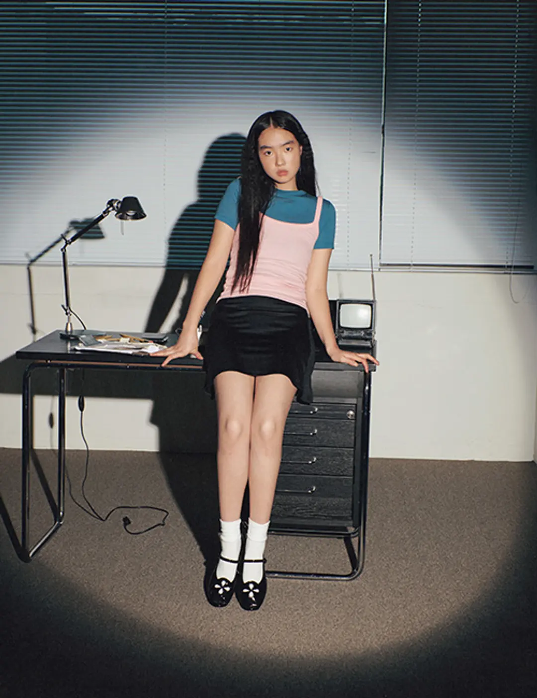 프레클 lace flare mini skirt in black 상품 이미지 2