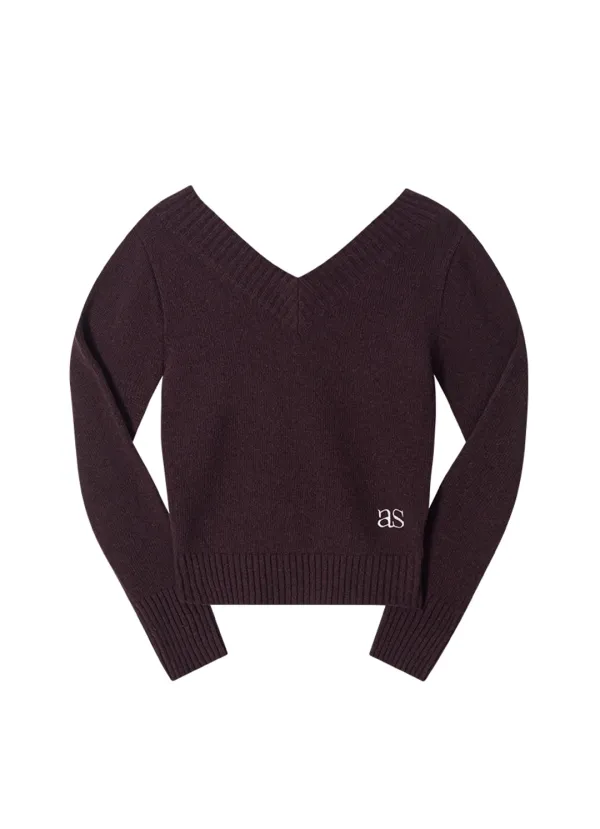 SHADE V NECK KNIT / WINE