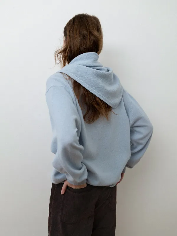 Miles wool knit scarf_light blue