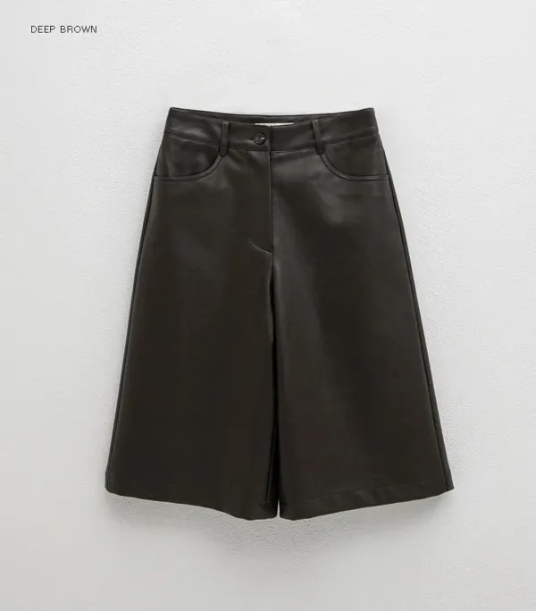 (PT-5618)LEATHER BERMUDA PANTS