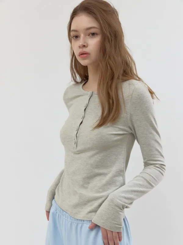 henry button t-shirt (oatmeal)