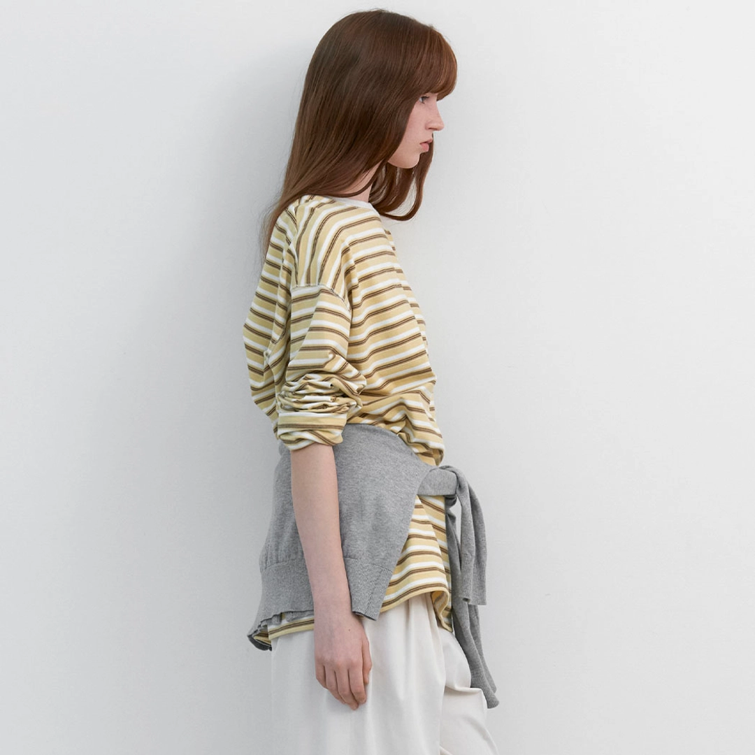 아뜰리에 나인 (T-7173)MULTI STRIPE BOXI TEE 상품 이미지 1