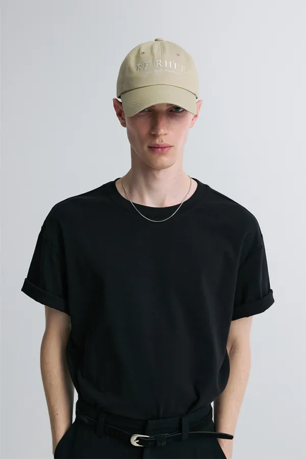 EMBROIDERED LOGO CAP SAND