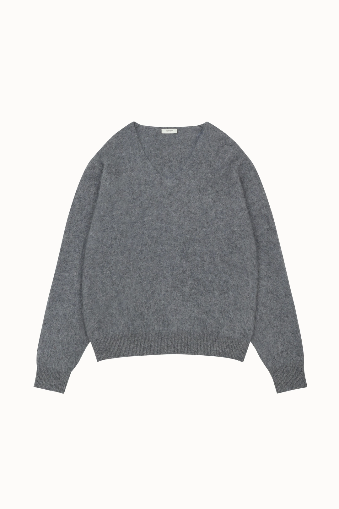 라메레이 Silk Wool Brushed V-Neck Knit Top [LMBFWIKN2105]-Gray [10/12 예약배송] 상품 이미지 2