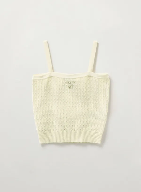 (W) Cable Knit Camisole - Cream