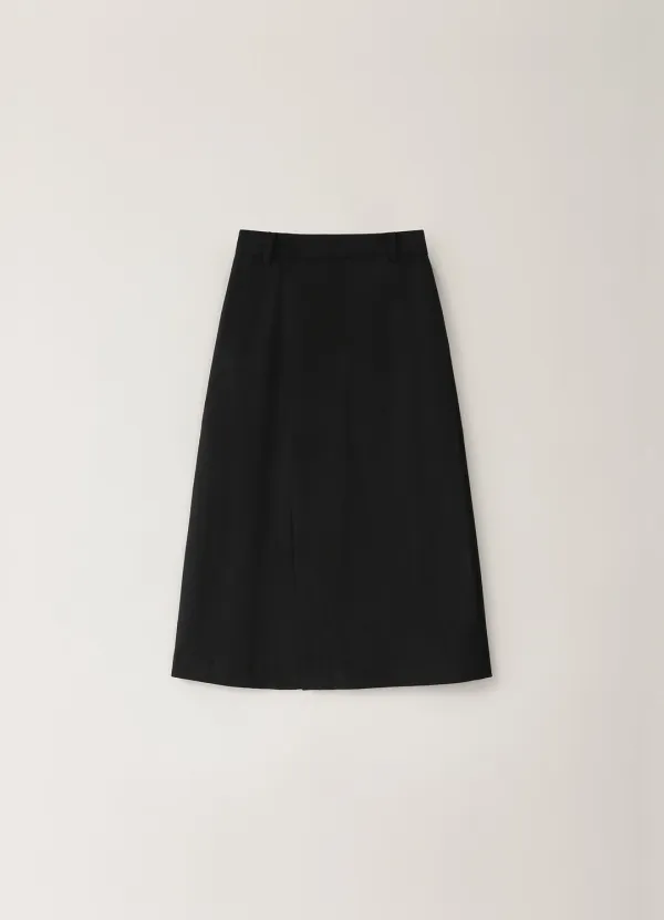 [Limited] Wool Wrap Long Skirt - Black