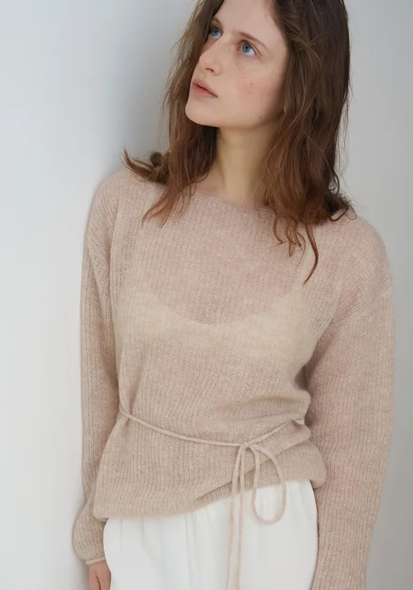 MOHAIR LOOSE STRING KNIT_BEIGE_OF1C2XKN02BEG