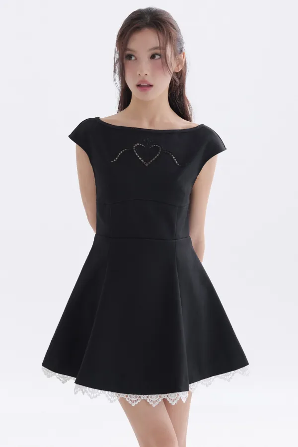 Romantic Cutwork Dress (Black)