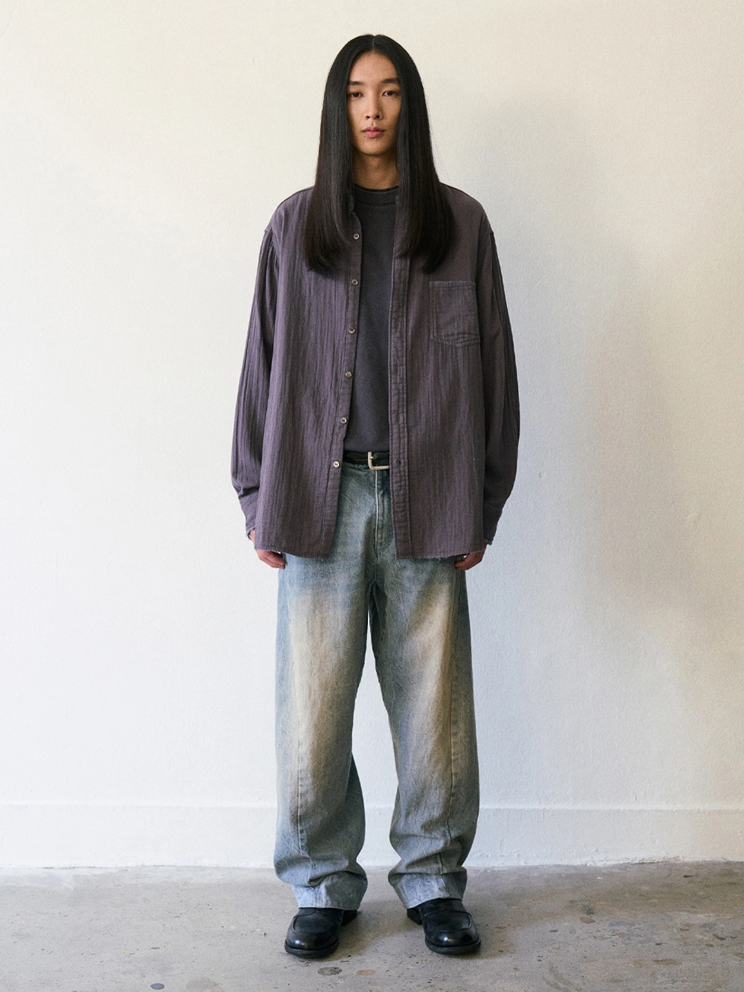 파르티멘토 Pigment Raw Natural Shirts_Charcoal 상품 이미지 2