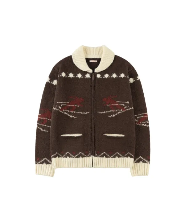KN4278 스노우 니트 집업_Brown