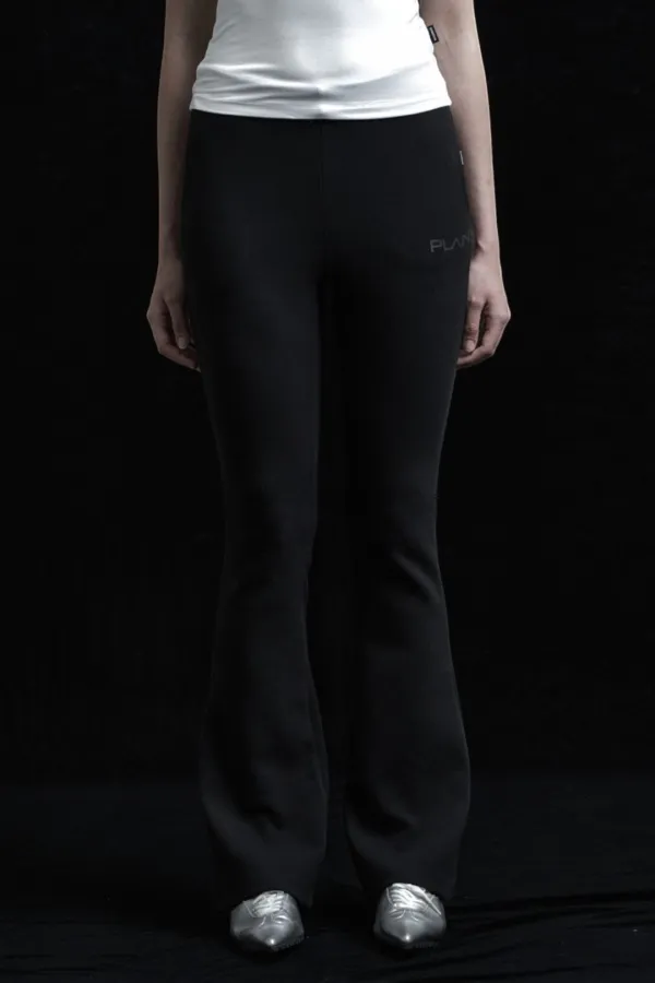 PLAIN BASIC BOOTCUT PANTS BLACK