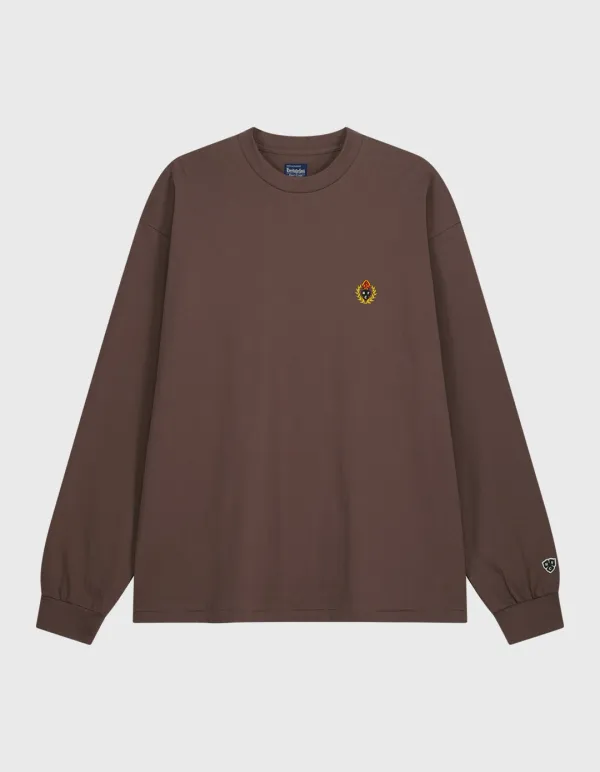 CREST 20S COMPACT YARN LONG SLEEVE / Brown