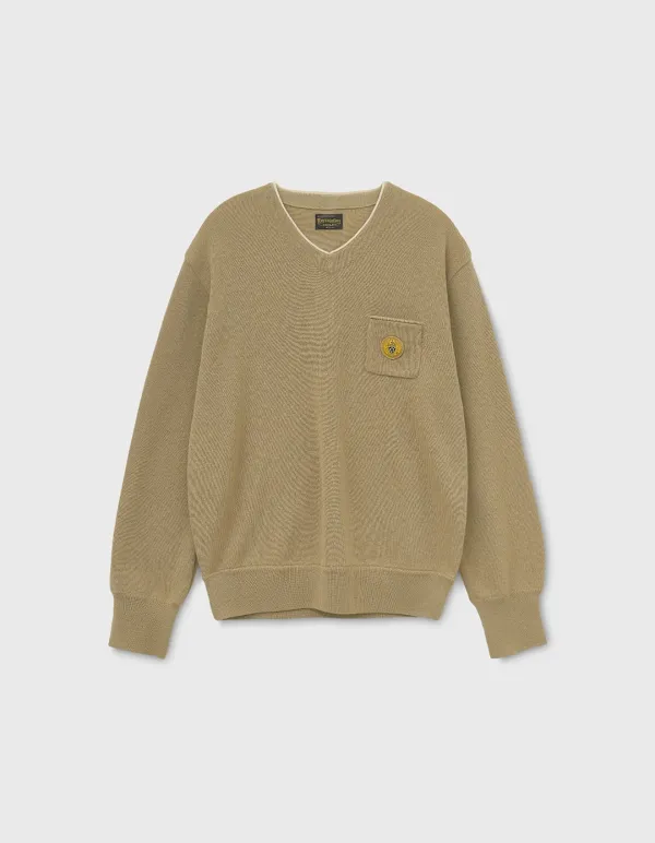 WAPPEN MERINO WOOL V-NECK / Beige