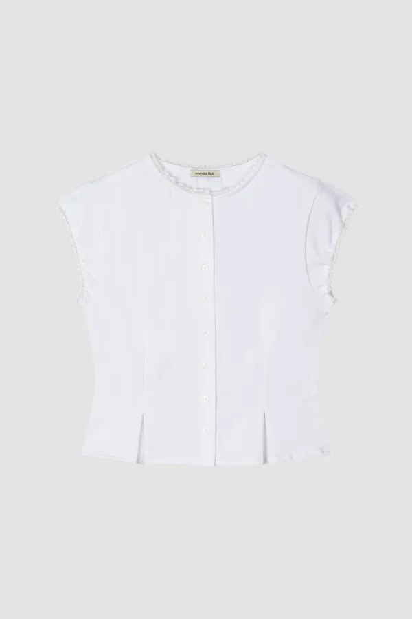 [6/30 PRE-ORDER] LACE PEPLUM COTTON BLOUSE_WHITE
