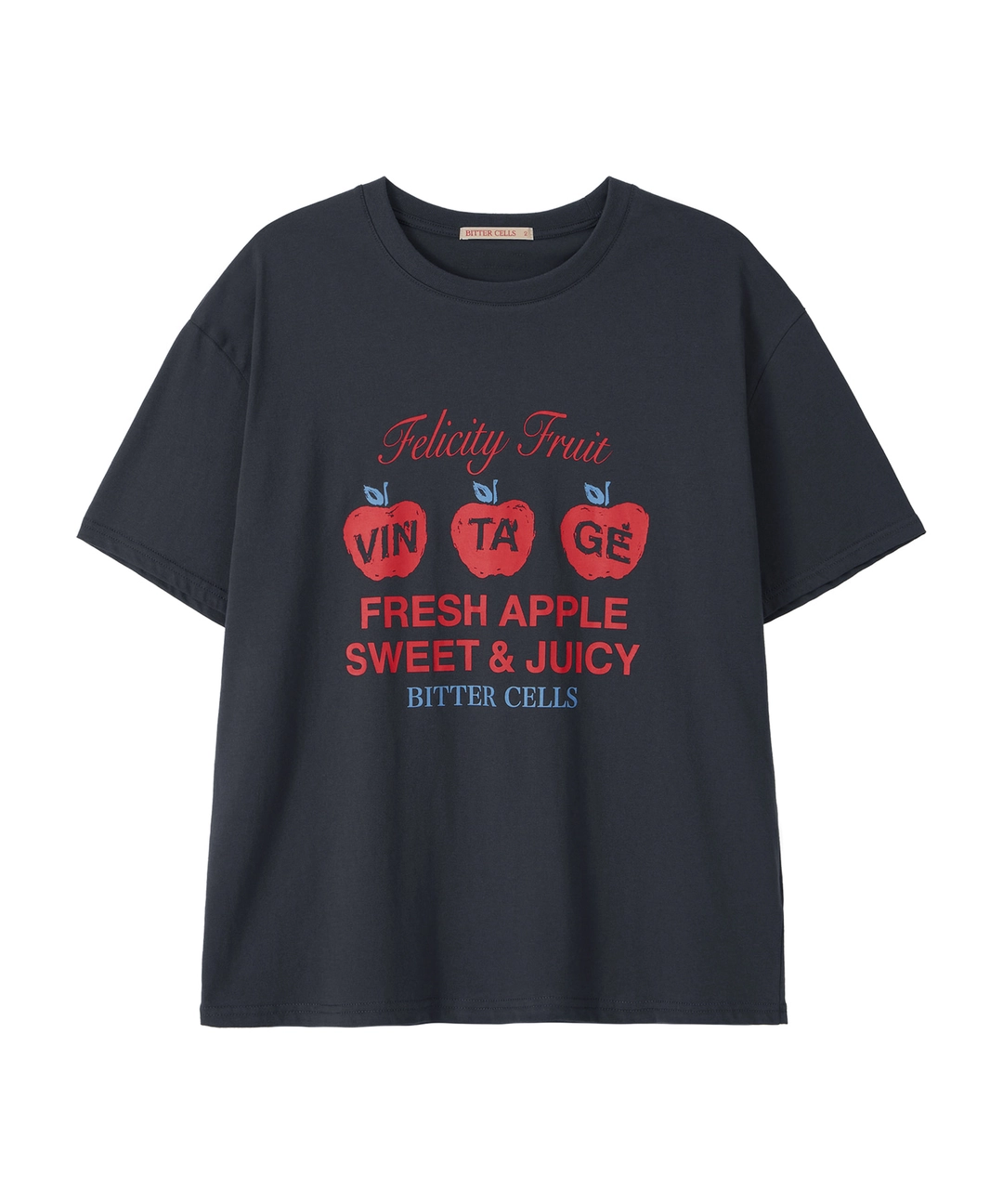 비터셀즈 Vintage Apple Tee-Charcoal 상품 이미지 1