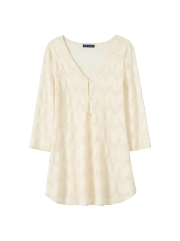 Vintage Lace Cover Up Dress_ Ivory