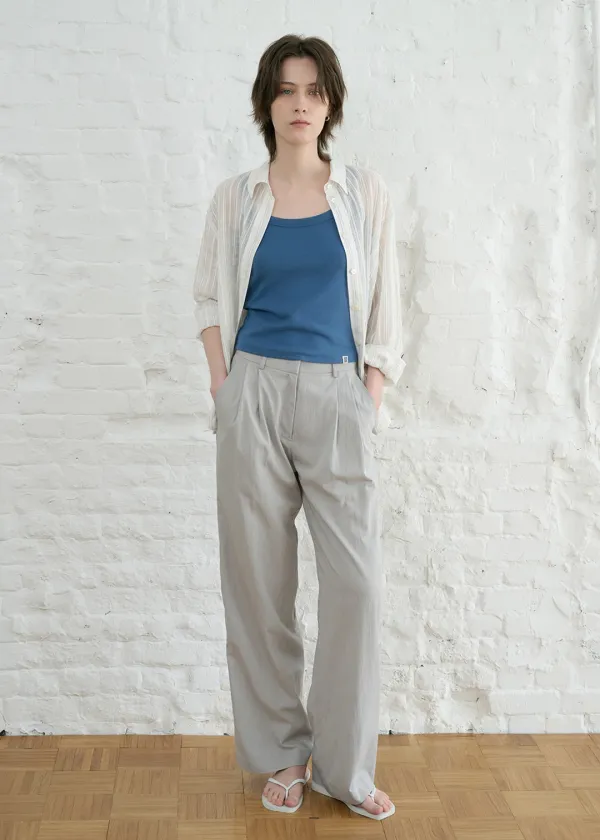 Summer loose slacks (light gray)