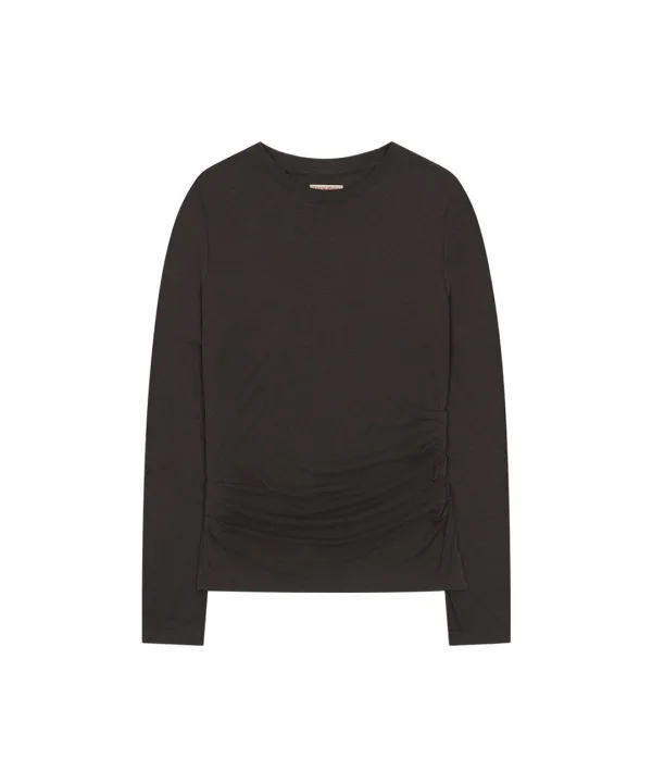 A3633 드레이프 셔링 탑_Dark brown