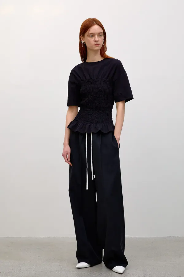 [2차] Evie Color Block String Pants_Black