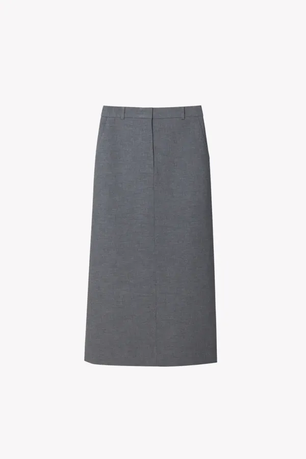Kate Slim fit Long Skirt (Gray)
