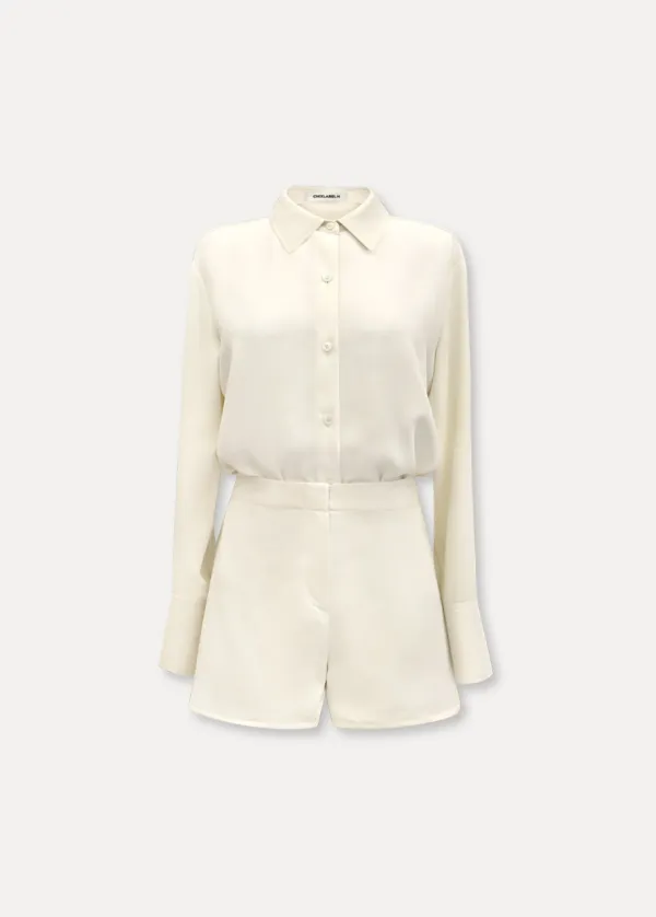 CHIXLABEL H 카일리 실키 점프수트 - Cream