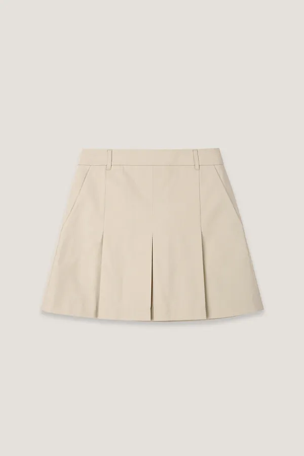 크론보르 턱 미니 스커트 (Beige)