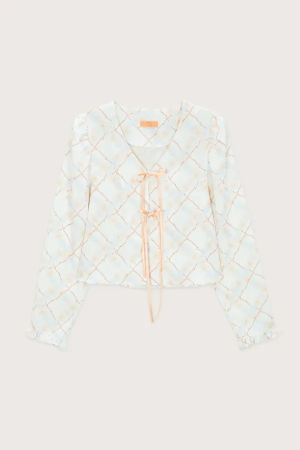 Flower Pattern Blouse (White)