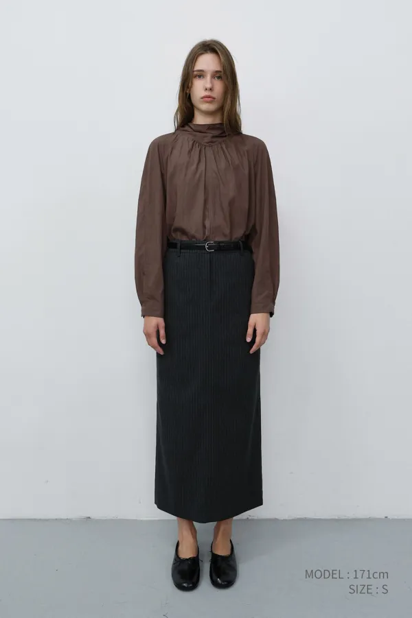TIE BLOUSE BROWN_UDBL6C203W2