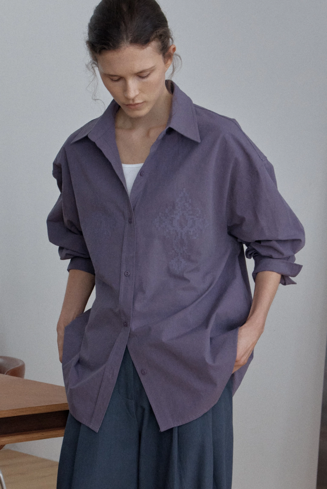 브렌다 브렌든 n.p loose fit shirts - purple 상품 이미지 1
