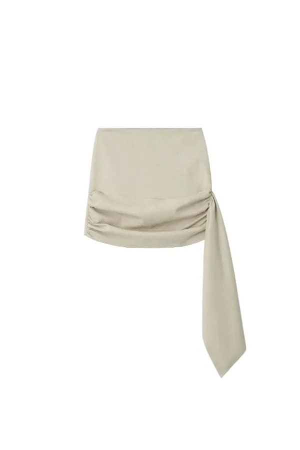 Suede draped skirt