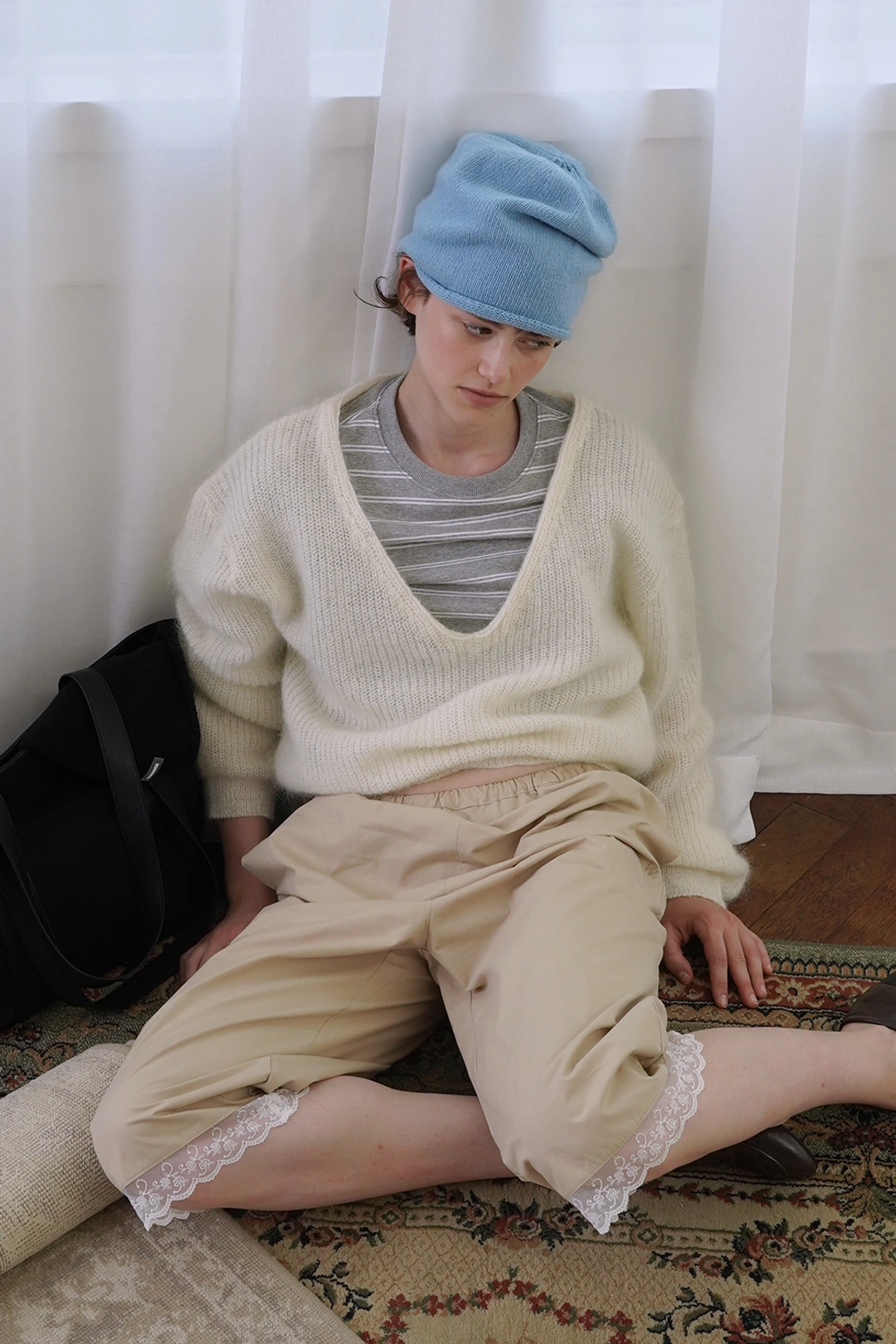 위드아웃썸머 Mohair v-neck knit_ivory 상품 이미지 2