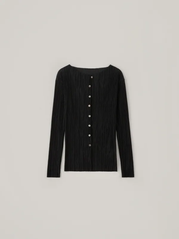 Pleats Cardigan - Black