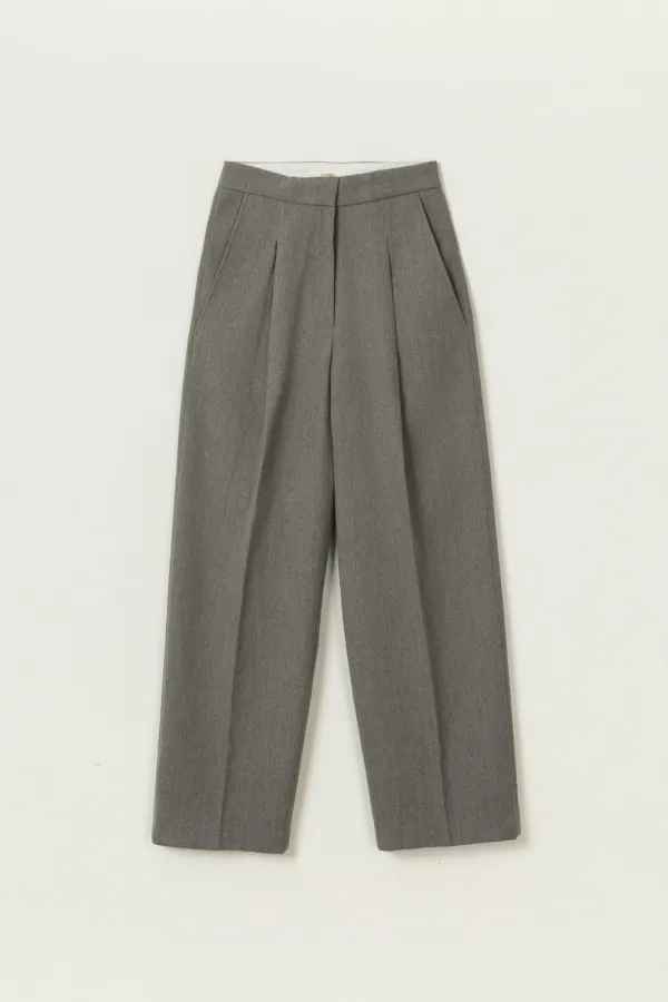 KIDDO PINTUCK WOOL TROUSERS_GRAY