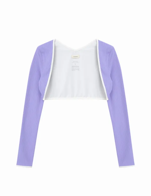 RIBBED CARDIGAN_LAVENDER_2차