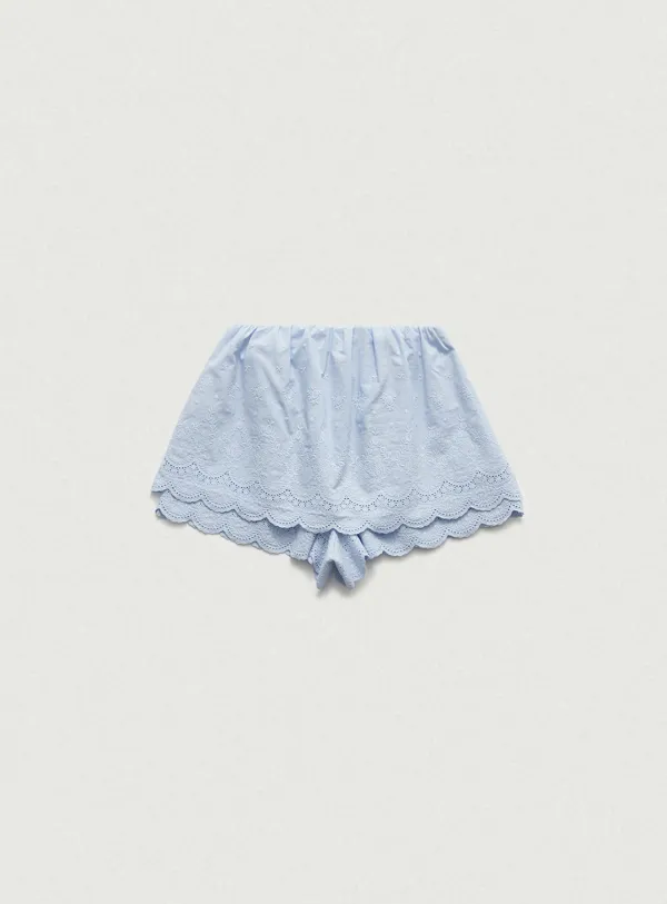 Belle Lace Scallop Skirt_Light Blue