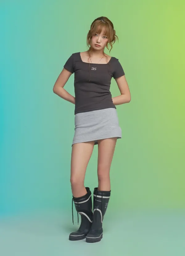 DOLLY MINI SKIRT / GRAY